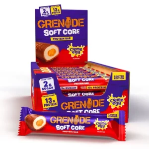 【New Users Sale over 10000 sold !!!!】Grenade Limited Edition Creme Egg Flavour Soft Core Protein Bar - High Protein, Low Sugar, 18 x 45 g