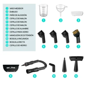 Alternative view of Redhut Pressurized Handheld Multi-Surface Natural Steam Cleaner with 12 pcs Accessories, Multi-Purpose Steamer for Home Use, Cleaning Floor, Kitchen,Spring